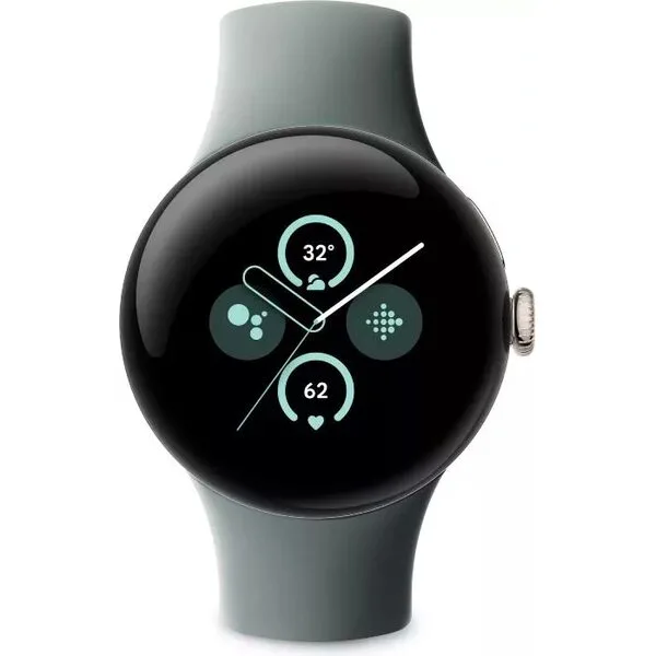 Умные часы Google Pixel Watch 2 LTE (золотистый шампань/лесной орех, спортивный силиконовый ремешок)