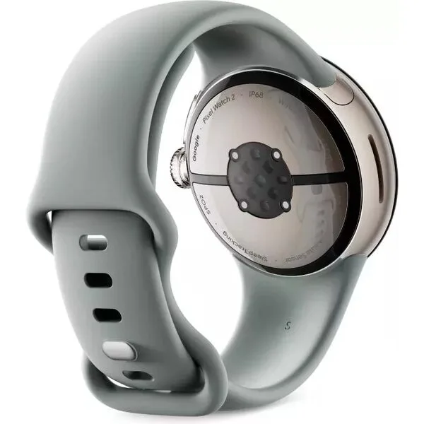 Умные часы Google Pixel Watch 2 LTE (золотистый шампань/лесной орех, спортивный силиконовый ремешок)