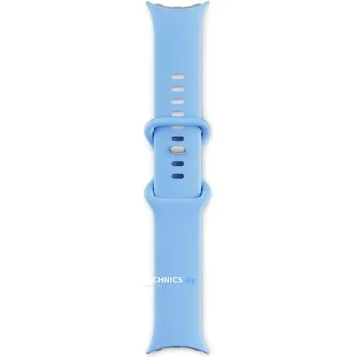 Умные часы Google Pixel Watch 2 (глянцевый серебристый/залив, спортивный силиконовый ремешок)