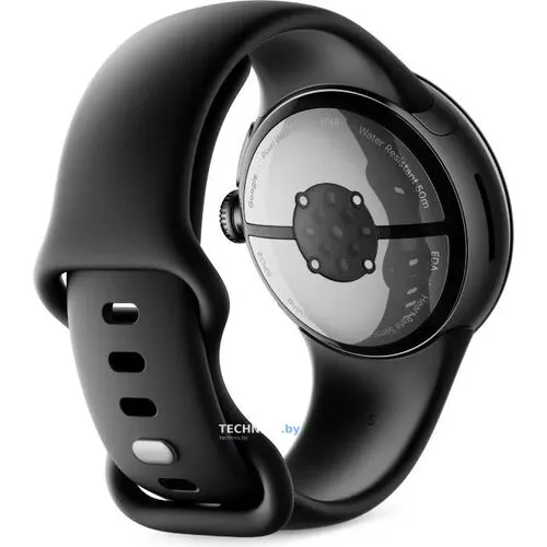 Умные часы Google Pixel Watch 2 (матовый черный/обсидиан, спортивный силиконовый ремешок)