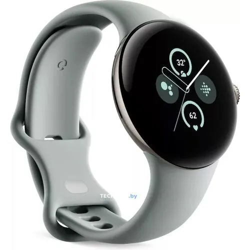 Умные часы Google Pixel Watch 2 (золотистый шампань/лесной орех, спортивный силиконовый ремешок)