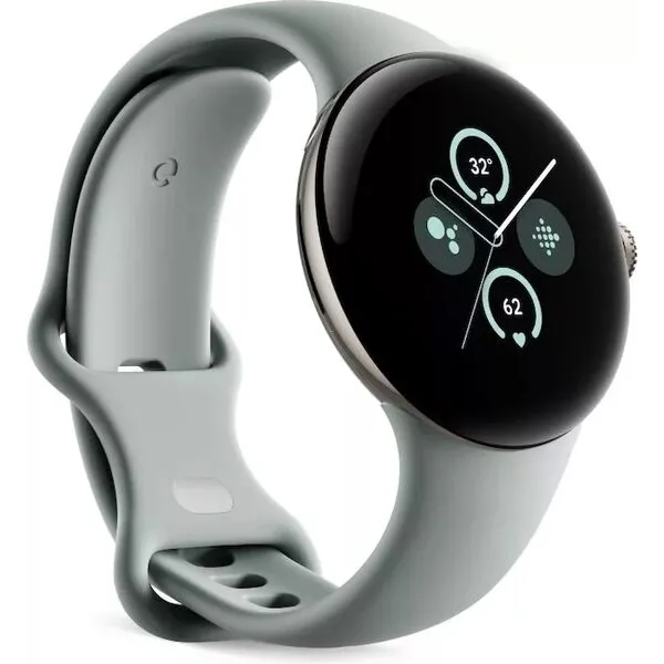 Умные часы Google Pixel Watch 2 (золотистый шампань/лесной орех, спортивный силиконовый ремешок)