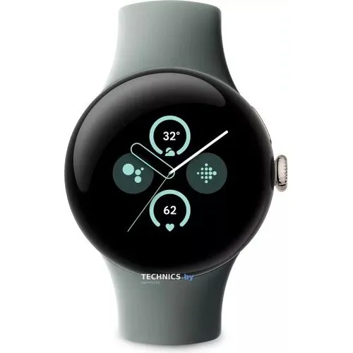 Умные часы Google Pixel Watch 2 (золотистый шампань/лесной орех, спортивный силиконовый ремешок)