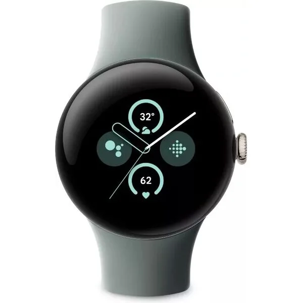 Умные часы Google Pixel Watch 2 (золотистый шампань/лесной орех, спортивный силиконовый ремешок)