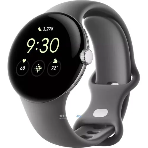 Умные часы Google Pixel Watch LTE (глянцевый серебристый/угольный)