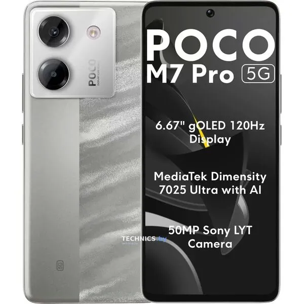 Смартфон Poco M7 Pro 5G 12GB/512GB международная версия (серебристый)