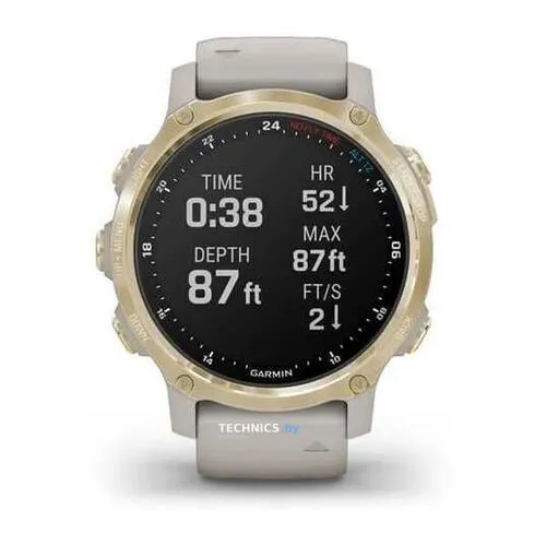 Умные часы Garmin Descent Mk2s (светло-золотистый/светло-песочный)