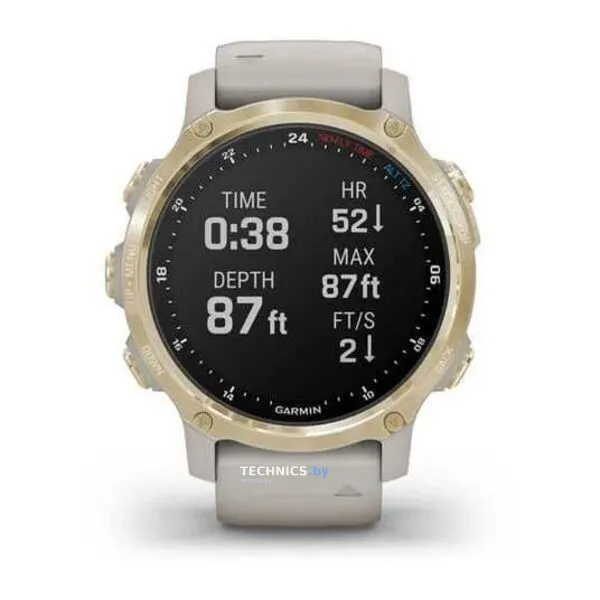 Умные часы Garmin Descent Mk2s (светло-золотистый/светло-песочный)