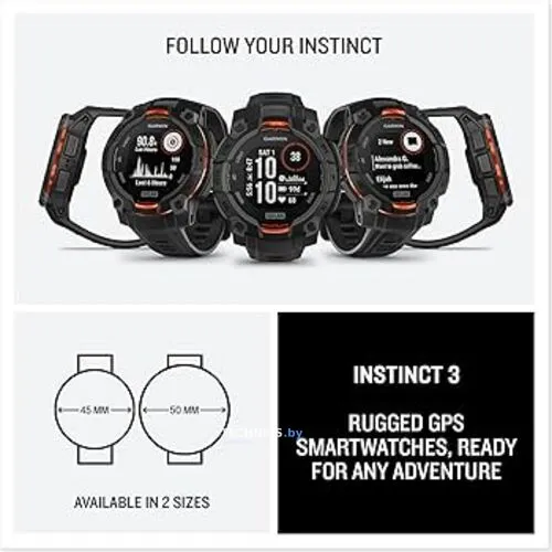 Умные часы Garmin Instinct 3 45 мм (черный)