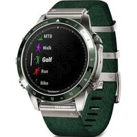 Умные часы Garmin MARQ Golfer Gen 2 (титановый/темно-зеленый, с темно-зеленым нейлоновым ремешком)