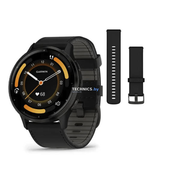 Умные часы Garmin Venu 3 (черный, с кожаным ремешком)