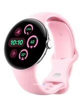 Умные часы Google Pixel Watch 3 41 мм (полированное серебро/розовый кварц, спортивный силиконовый ремешок)