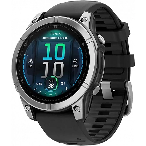 Купить Умные часы Garmin Fenix 8 E 47мм (нержавеющая сталь, черный силиконовый ремешок)