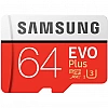 Карта памяти Samsung EVO Plus microSDXC 64GB + SD адаптер