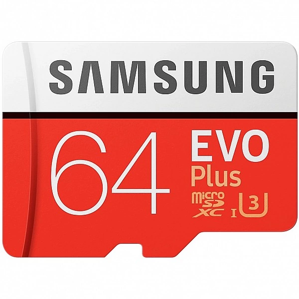 Карта памяти Samsung EVO Plus microSDXC 64GB + SD адаптер