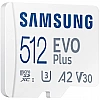 Карта памяти Samsung EVO Plus microSDXC 512GB + SD адаптер