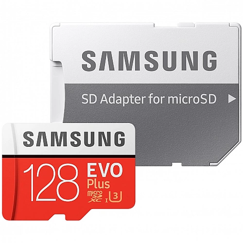 Карта памяти Samsung EVO Plus microSDXC 128GB + SD адаптер