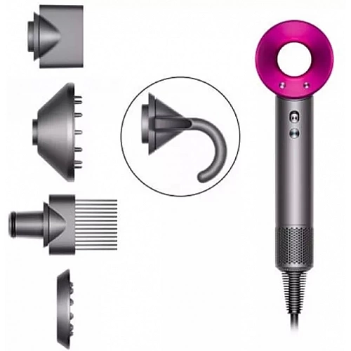 Фен Dyson HD08 Supersonic Серебристый/фуксия