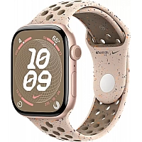 Умные часы Apple Watch Nike Series 10 46 мм (алюминиевый корпус, розовое золото/камень пустыни, спортивный силиконовый ремешок M/L)