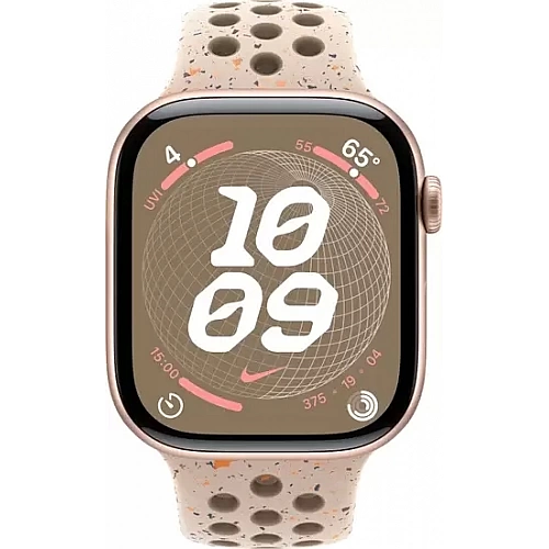 Умные часы Apple Watch Nike Series 10 46 мм (алюминиевый корпус, розовое золото/камень пустыни, спортивный силиконовый ремешок M/L)