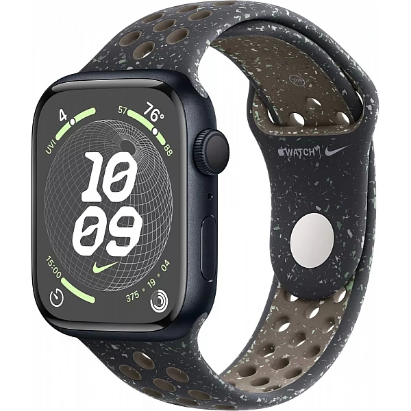 Умные часы Apple Watch Nike Series 9 41 мм (алюминиевый корпус, полуночный/полуночный, спортивный силиконовый ремешок S/M)