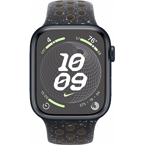 Умные часы Apple Watch Nike Series 9 41 мм (алюминиевый корпус, полуночный/полуночный, спортивный силиконовый ремешок S/M)