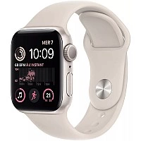Умные часы Apple Watch SE 2 40 мм (алюминиевый корпус, звездный свет/звездный свет, спортивный силиконовый ремешок)