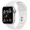 Умные часы Apple Watch SE 2 LTE 44 мм (алюминиевый корпус, серебристый/белый, силиконовый ремешок)