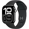 Умные часы Apple Watch Series 10 42 мм (алюминиевый корпус, черный/черный, спортивный силиконовый ремешок S/M)