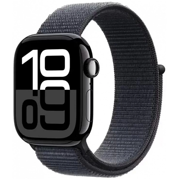 Умные часы Apple Watch Series 10 42 мм (алюминиевый корпус, черный/темно-серый, нейлоновый ремешок)