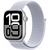 Умные часы Apple Watch Series 10 42 мм (алюминиевый корпус, серебристый/голубой, нейлоновый ремешок)