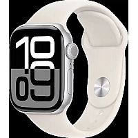 Умные часы Apple Watch Series 10 42 мм (алюминиевый корпус, серебристый/светло-персиковый, спортивный силиконовый ремешок M/L)