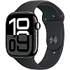 Умные часы Apple Watch Series 10 46 мм (алюминиевый корпус, черный/черный, спортивный силиконовый ремешок M/L)