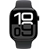 Умные часы Apple Watch Series 10 46 мм (алюминиевый корпус, черный/черный, спортивный силиконовый ремешок M/L)