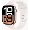 Умные часы Apple Watch Series 10 46 мм (алюминиевый корпус, розовое золото/легкие румяна, спортивный силиконовый ремешок S/M)