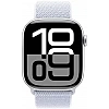 Умные часы Apple Watch Series 10 46 мм (алюминиевый корпус, серебристый/голубой, нейлоновый ремешок)