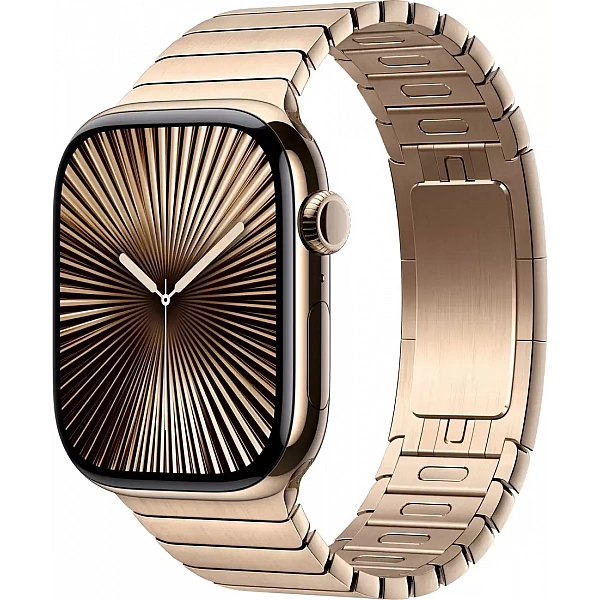 Умные часы Apple Watch Series 10 46 мм (титановый корпус, золотистый/золотитсый, стальной ремешок)