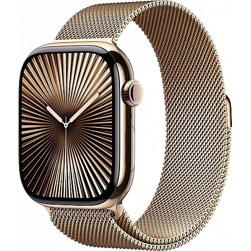 Умные часы Apple Watch Series 10 LTE 42 мм (титановый корпус, золотистый/золотистый, миланская петля)