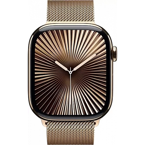 Умные часы Apple Watch Series 10 LTE 42 мм (титановый корпус, золотистый/золотистый, миланская петля)