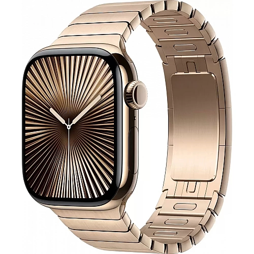 Умные часы Apple Watch Series 10 LTE 42 мм (титановый корпус, золотистый/золотистый, стальной ремешок)
