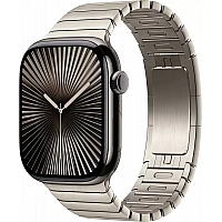 Умные часы Apple Watch Series 10 LTE 46 мм (титановый корпус, черный/натуральный, стальной ремешок)