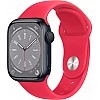 Умные часы Apple Watch Series 8 41 мм (алюминиевый корпус, полуночный/красный, спортивный силиконовый ремешок)