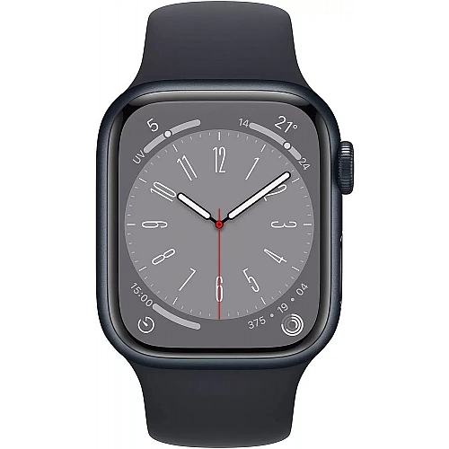 Умные часы Apple Watch Series 8 41 мм (алюминиевый корпус, полуночный/полуночный, спортивный силиконовый ремешок M/L)