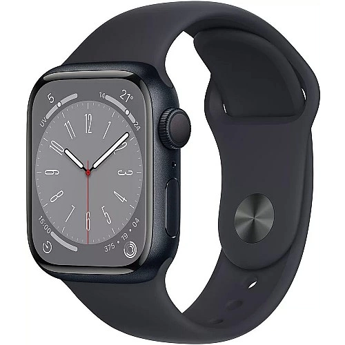 Умные часы Apple Watch Series 8 41 мм (алюминиевый корпус, полуночный/полуночный, спортивный силиконовый ремешок S/M)