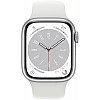 Умные часы Apple Watch Series 8 41 мм (алюминиевый корпус, серебристый/белый, спортивный силиконовый ремешок S/M)