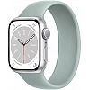 Умные часы Apple Watch Series 8 41 мм (алюминиевый корпус, серебристый/суккулент, силиконовый ремешок)