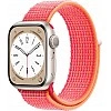 Умные часы Apple Watch Series 8 41 мм (алюминиевый корпус, звездный свет/красный, нейлоновый ремешок)