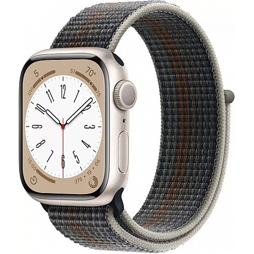 Умные часы Apple Watch Series 8 41 мм (алюминиевый корпус, звездный свет/темно-серый, нейлоновый ремешок)