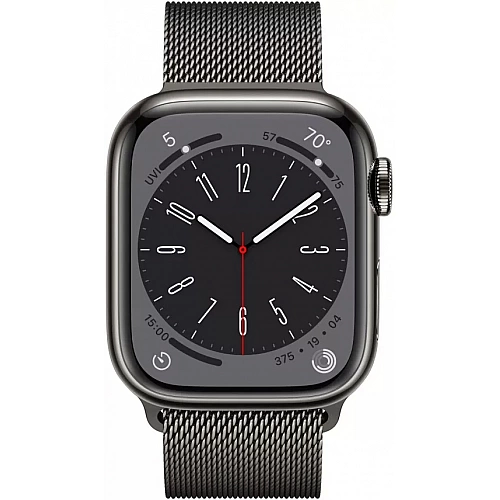 Умные часы Apple Watch Series 8 41 мм (корпус из нержавеющей стали, графитовый/графитовый, миланский сетчатый браслет)