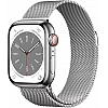 Умные часы Apple Watch Series 8 41 мм (корпус из нержавеющей стали, серебристый/серебристый, миланский сетчатый браслет)